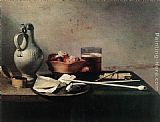 Pieter Claesz Tobacco Pipes and a Brazier painting